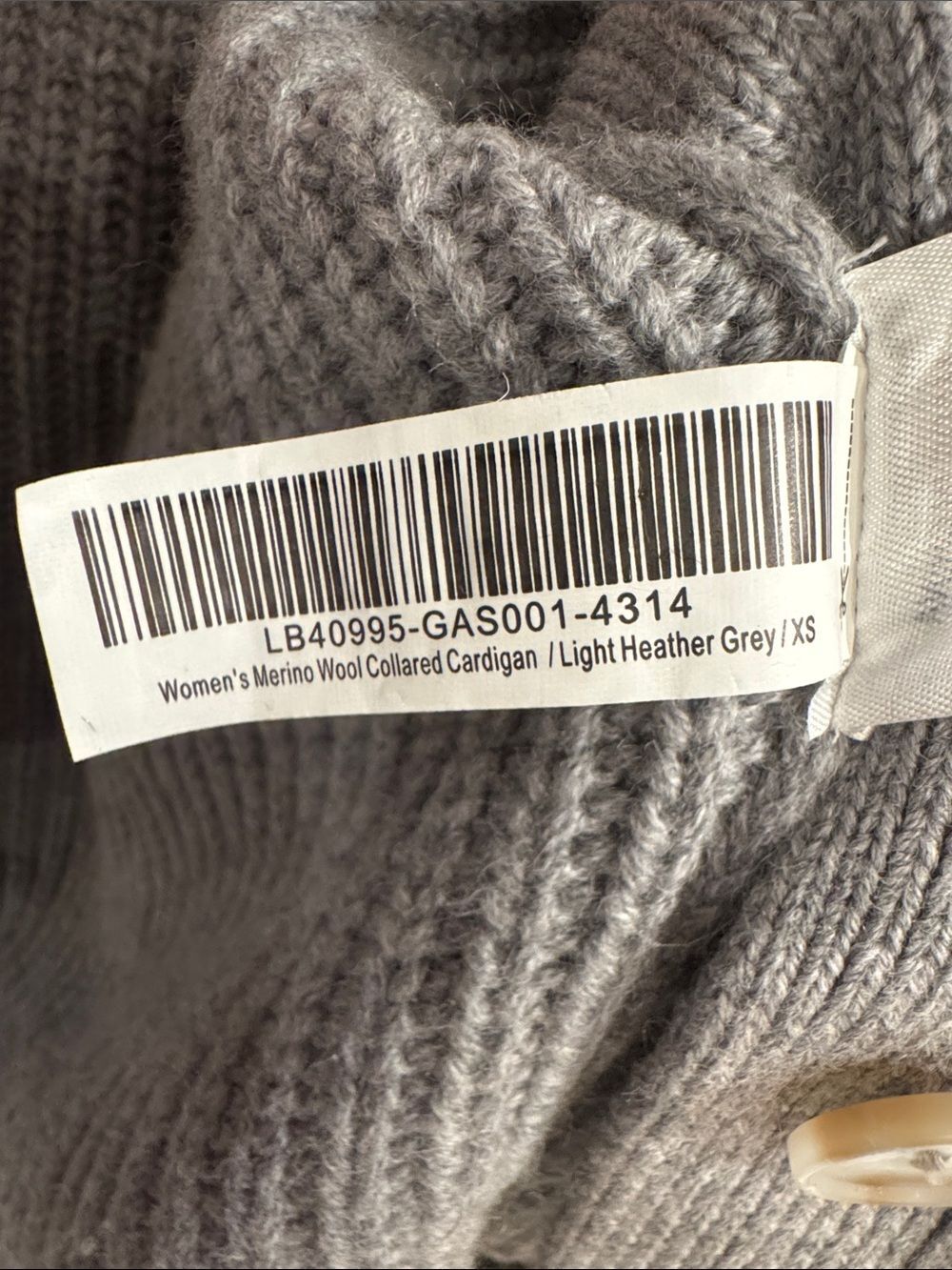 Quince Australian Merino Wool Collared Cable Cardigan Heather Grey XS - Picture 7 of 8